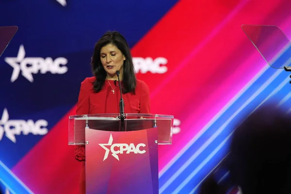 Nikki Haley Fmr United States Ambassador United Nations Cpac Covention — 图库照片
