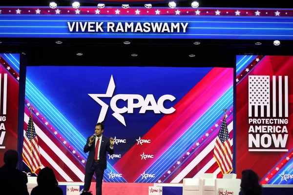 Vivek Ramaswamy Maryland Deki Cpac Kongresi Sırasında Cumhuriyetçi Başkan Adayı — Stok fotoğraf