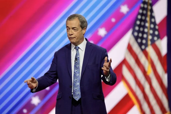 Nigel Farage Fmr Przywódca Partii Brexit Podczas Konwencji Cpac Maryland — Zdjęcie stockowe
