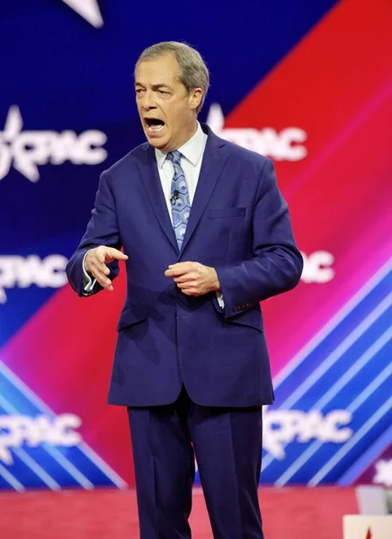 Nigel Farage Bay Farage Maryland Deki Cpac Sözleşmesi Sırasında Brexit — Stok fotoğraf