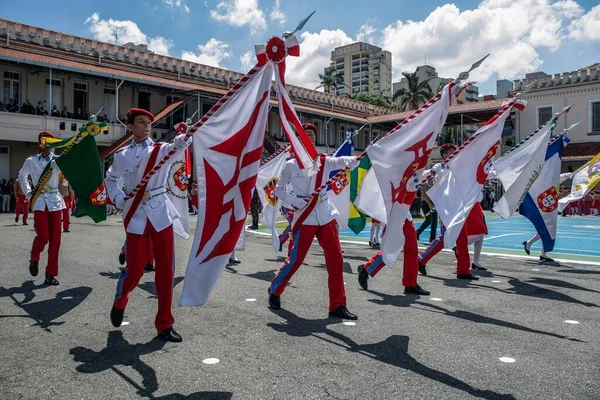 Governador São Paulo Tarcisio Participa Cerimônia Handover Liderança Colégio Militar — Fotografia de Stock