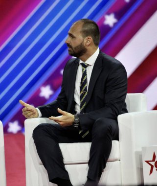 Eduardo Bolsonaro at CPAC Covention Protecting America Now in Maryland. March 04, 2023, Maryland, USA: Eduardo Bolsonaro at the CPAC convention  Protecting America Now which is taking place at Gaylord National Resort