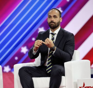 Eduardo Bolsonaro at CPAC Covention Protecting America Now in Maryland. March 04, 2023, Maryland, USA: Eduardo Bolsonaro at the CPAC convention  Protecting America Now which is taking place at Gaylord National Resort