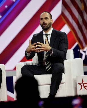 Eduardo Bolsonaro at CPAC Covention Protecting America Now in Maryland. March 04, 2023, Maryland, USA: Eduardo Bolsonaro at the CPAC convention  Protecting America Now which is taking place at Gaylord National Resort