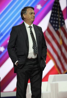 Brezilya 'nın eski başkanı, Jair Bolsonaro Maryland' deki Amerika 'yı koruyan CPAC Sözleşmesi' nde. 04 Mart 2023, Maryland, ABD: Brezilya 'nın 38. Başkanı, Jair Bolsonaro, Amerika' yı Koruma Kongresi 'nde 