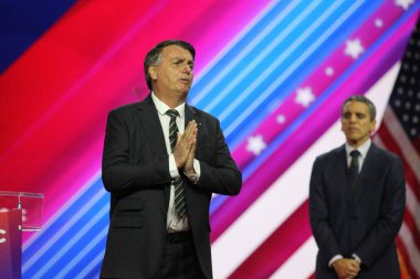 Brezilya 'nın eski başkanı, Jair Bolsonaro Maryland' deki Amerika 'yı koruyan CPAC Sözleşmesi' nde. 04 Mart 2023, Maryland, ABD: Brezilya 'nın 38. Başkanı, Jair Bolsonaro, Amerika' yı Koruma Kongresi 'nde 