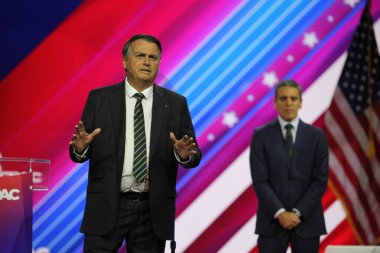 Brezilya 'nın eski başkanı, Jair Bolsonaro Maryland' deki Amerika 'yı koruyan CPAC Sözleşmesi' nde. 04 Mart 2023, Maryland, ABD: Brezilya 'nın 38. Başkanı, Jair Bolsonaro, Amerika' yı Koruma Kongresi 'nde 