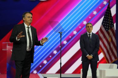 Brezilya 'nın eski başkanı, Jair Bolsonaro Maryland' deki Amerika 'yı koruyan CPAC Sözleşmesi' nde. 04 Mart 2023, Maryland, ABD: Brezilya 'nın 38. Başkanı, Jair Bolsonaro, Amerika' yı Koruma Kongresi 'nde 