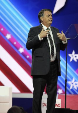 Brezilya 'nın eski başkanı, Jair Bolsonaro Maryland' deki Amerika 'yı koruyan CPAC Sözleşmesi' nde. 04 Mart 2023, Maryland, ABD: Brezilya 'nın 38. Başkanı, Jair Bolsonaro, Amerika' yı Koruma Kongresi 'nde 