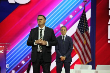 Brezilya 'nın eski başkanı, Jair Bolsonaro Maryland' deki Amerika 'yı koruyan CPAC Sözleşmesi' nde. 04 Mart 2023, Maryland, ABD: Brezilya 'nın 38. Başkanı, Jair Bolsonaro, Amerika' yı Koruma Kongresi 'nde 