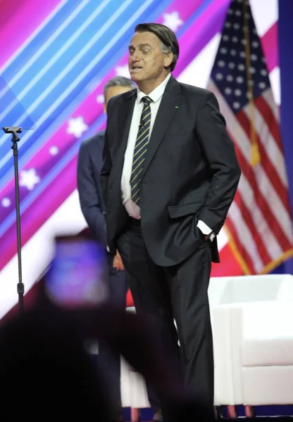 Ancien Président Brésil Jair Bolsonaro Cpac Covention Protecting America Now — Photo
