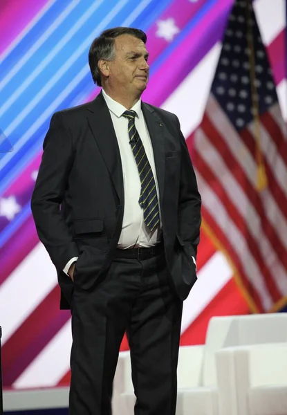 Brezilya Nın Eski Başkanı Jair Bolsonaro Maryland Deki Amerika Koruyan — Stok fotoğraf