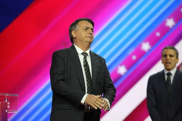 Presidente Brasil Jair Bolsonaro Cpac Covention Protegendo América Agora Maryland — Fotografia de Stock