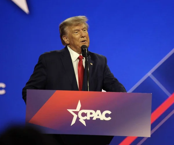 Donald Trump Bij Cpac Covention Protecting America Now Maryland Maart — Stockfoto
