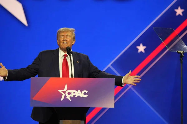 Donald Trump Bei Der Cpac Covention Protecting America Now Maryland — Stockfoto