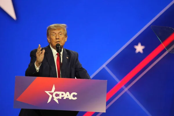 Donald Trump Cpac Covention Protecting America Now Maryland 2023年3月4日 马里兰州 — 图库照片