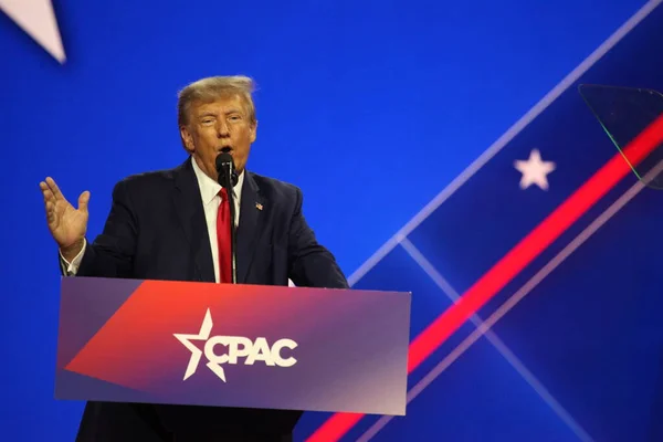 Donald Trump Cpac Covention Protecting America Now Maryland 2023年3月4日 马里兰州 — 图库照片