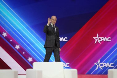 Maryland 'deki Amerika' yı koruyan CPAC Meclisi 'nden Stephen Miller. 4 Mart 2023, Maryland, ABD: Stephen Miller, Amerika Birinci Hukukçu ve CPAC Kongresi 'nde eski başkan Trump' ın eski kıdemli danışmanı  