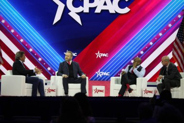 Maryland 'deki Amerika' yı koruyan CPAC Meclisi 'nden Stephen Miller. 4 Mart 2023, Maryland, ABD: Stephen Miller, Amerika Birinci Hukukçu ve CPAC Kongresi 'nde eski başkan Trump' ın eski kıdemli danışmanı  