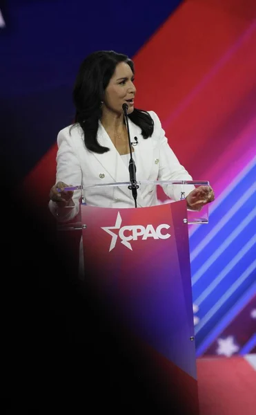 Tulsi Gabbard Cpac Covention Protecting America Now Maryland March 2023 — Stock Photo, Image