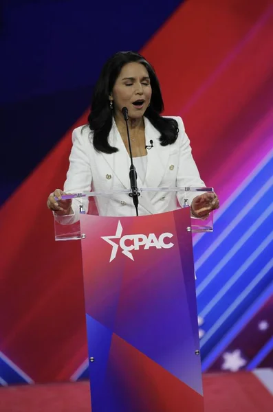 Tulsi Gabbard Cpac Covention Protecting America Now Maryland Marzo 2023 — Foto de Stock