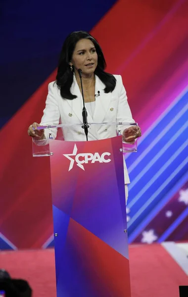 Tulsi Gabbard Del Cpac Covention Protecting America Now Maryland Marzo — Foto Stock