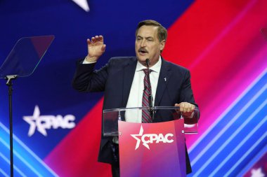 CPAC Covention 'dan Mike Lindell Maryland' deki Amerika 'yı Koruyor. 4 Mart 2023, Maryland, ABD: Mike Lindell, MyPillow 'un CEO' su.