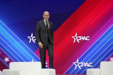 Maryland 'deki Amerika' yı koruyan CPAC Meclisi 'nden Stephen Miller. 4 Mart 2023, Maryland, ABD: Stephen Miller, Amerika Birinci Hukukçu ve CPAC Kongresi 'nde eski başkan Trump' ın eski kıdemli danışmanı
