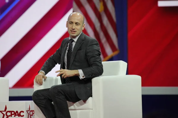 Stephen Miller Bei Cpac Covention Protecting America Now Maryland März — Stockfoto