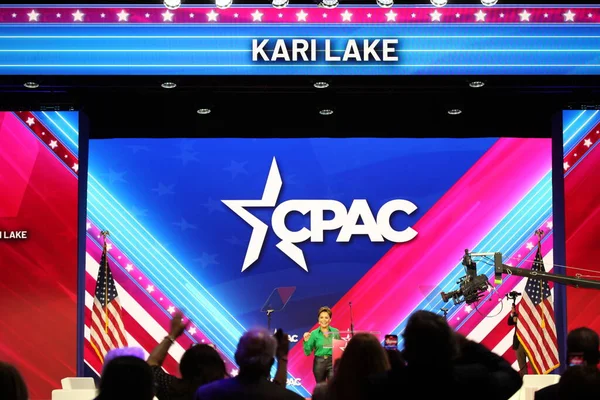 米国を守るCpac条約のカリ湖今メリーランド州で 2023年3月4日 メリーランド州 2022年カリ湖Cpac大会でアリゾナ州知事候補に選出されました — ストック写真