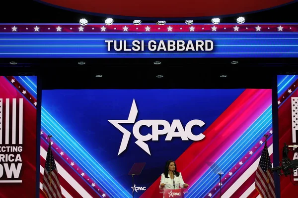 Int Tulsi Gabbard Cpac Covention Protecting America Now Maryland Marzo — Foto Stock