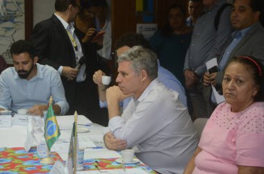 Tarım Bakanı Natal 'da Köylülerle görüşüyor. 07 Mart 2023, Natal, Rio Grande do Norte, Brezilya: Tarımsal Kalkınma ve Aile Tarım Bakanı Paulo Teixeira ile yapılan toplantıya köylüler de katıldı