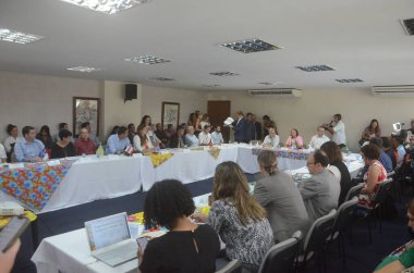 Tarım Bakanı Natal 'da Köylülerle görüşüyor. 07 Mart 2023, Natal, Rio Grande do Norte, Brezilya: Tarımsal Kalkınma ve Aile Tarım Bakanı Paulo Teixeira ile yapılan toplantıya köylüler de katıldı