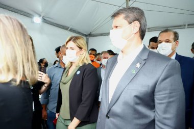 (Sao Paulo Valisi Tarcisio, Sao Paulo 'daki Aşı Kampanyası' na katıldı. Sao Paulo, Brezilya, 07 Mart 2023 Sao Paulo, Tarcisio de Freitas valisi, Sao Paulo Belediye Başkanı Ricardo Nunes ve sekreterleri de katılıyorlar.