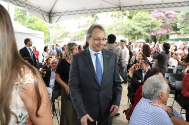 (Sao Paulo Valisi Tarcisio, Sao Paulo 'daki Aşı Kampanyası' na katıldı. Sao Paulo, Brezilya, 07 Mart 2023 Sao Paulo, Tarcisio de Freitas valisi, Sao Paulo Belediye Başkanı Ricardo Nunes ve sekreterleri de katılıyorlar.