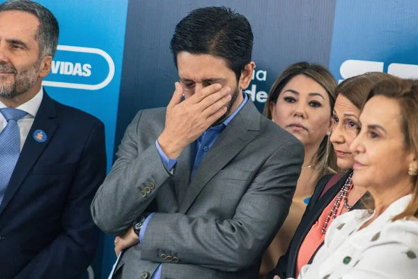 Guvernör Sao Paulo Tarcisio Deltar Vaccinkampanjen Sao Paulo Mars 2023 — Stockfoto