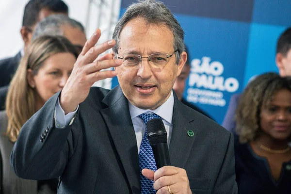 Tarcisio Gouverneur Von Sao Paulo Nimmt Der Impfkampagne Sao Paulo — Stockfoto