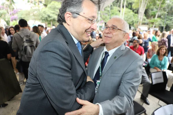 Int Guvernér Sao Paula Tarcisio Účastní Vaccine Campaing Sao Paulu — Stock fotografie