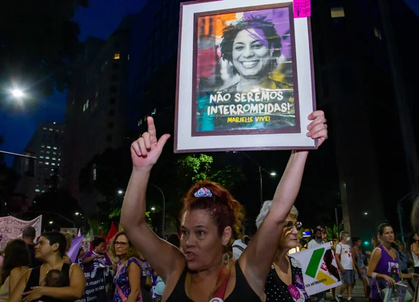 Protesto Dia Internacional Mulher Rio Janeiro Março 2023 Rio Janeiro — Fotografia de Stock
