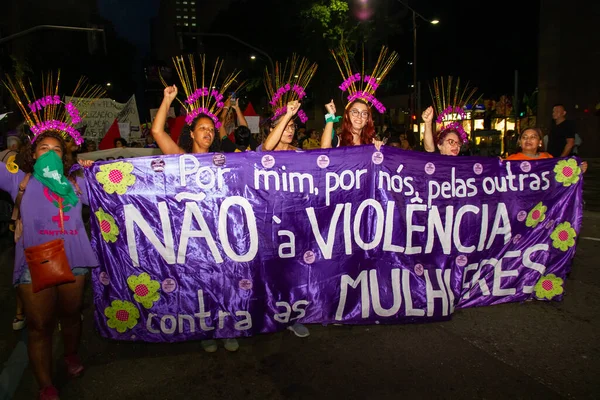 Protest Den Internationale Kvindedag Rio Janeiro Marts 2023 Rio Janeiro - Stock-foto