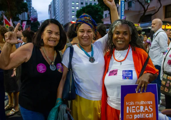 Protesto Dia Internacional Mulher Rio Janeiro Março 2023 Rio Janeiro — Fotografia de Stock