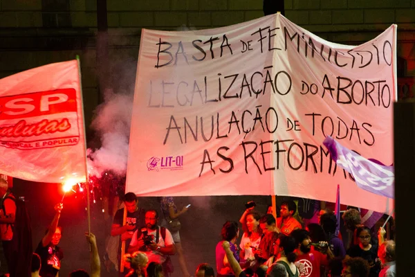 Manifestation Pour Journée Internationale Femme Rio Janeiro Mars 2023 Rio — Photo