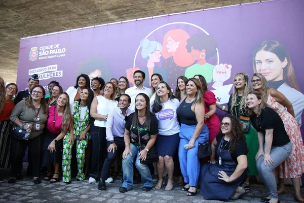 Internationella Kvinnodagen Sao Paulo Mars 2023 Sao Paulo Brasilien Borgmästaren — Stockfoto