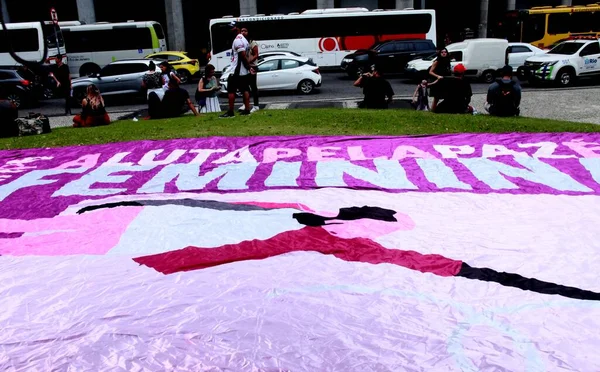 Manifestation Lors Journée Femme Rio Janeiro Mars 2023 Rio Janeiro — Photo