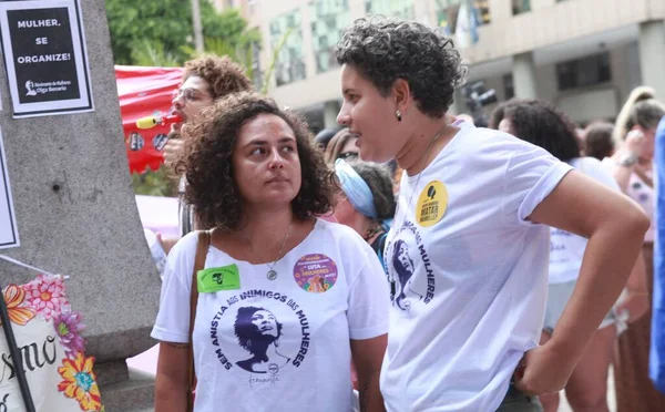 Manifestation Kvinnodagen Rio Janeiro Mars 2023 Rio Janeiro Brasilien Manifestation — Stockfoto