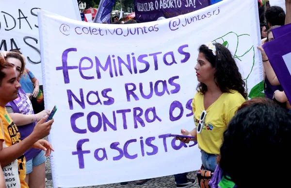 Rio Janeiro Kadınlar Günü Manifestosu Mart 2023 Rio Janeiro Brezilya — Stok fotoğraf