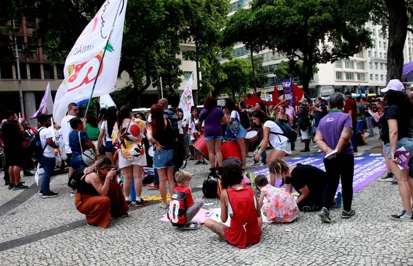 Manifestación Día Mujer Río Janeiro Marzo 2023 Río Janeiro Brasil —  Fotos de Stock