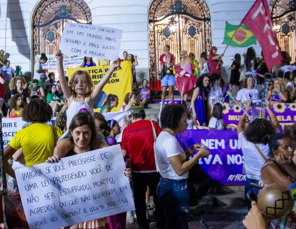 Protesta Giornata Internazionale Della Donna Rio Janeiro Marzo 2023 Rio — Foto Stock