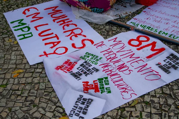 Tiltakozás Rio Janeiro Nemzetközi Nőnapon 2023 Március Rio Janeiro Brazília — Stock Fotó