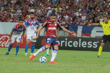 Fortaleza, Cerro Porteno 'ya karşı. 09 Mart 2023, Fortaleza, Ceara, Brezilya: Fortaleza (Brezilya) ve Cerro Porteo (Paraguay) arasındaki futbol maçı, 2023 Copa Libertadores 'in üçüncü ön safhası için geçerlidir.
